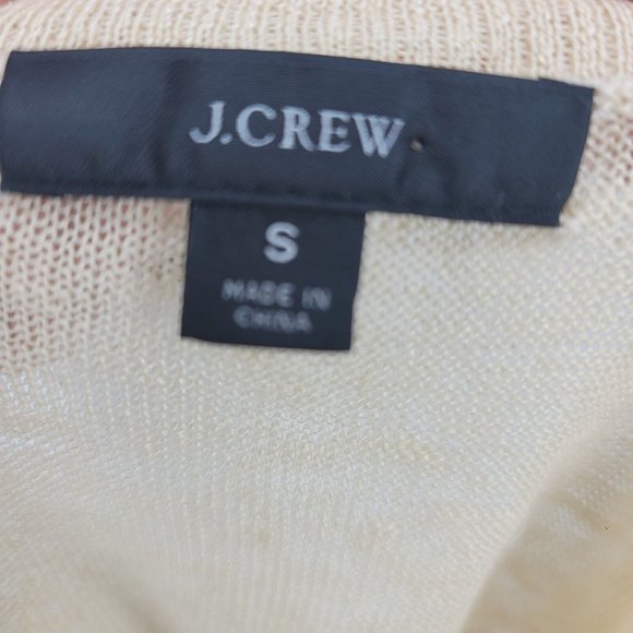 J. CREW Linen Crewneck Sweater Ivory Cream Long Sleeve Lightweight Women's Small - Picture 7 of 8
